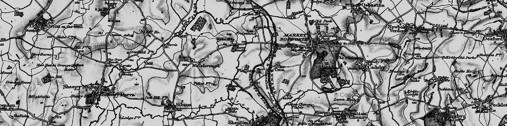 Old map of Far Coton in 1899