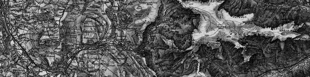 Old map of Kinder Scout in 1896