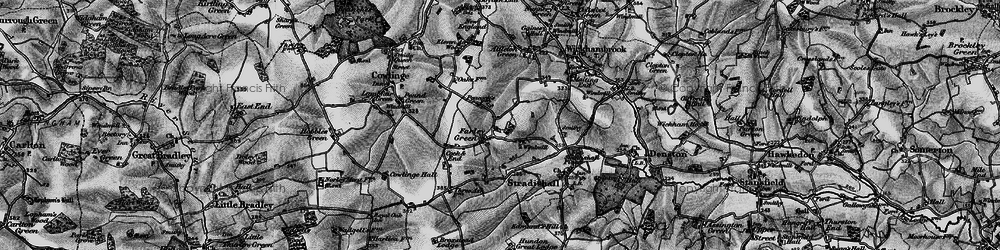 Old map of Farley Green in 1895