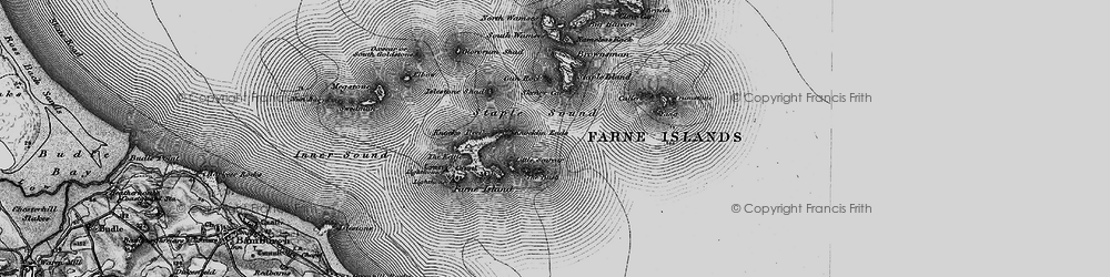 Old map of Farne Islands in 1897