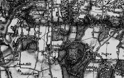 Old map of Farnham Park in 1896