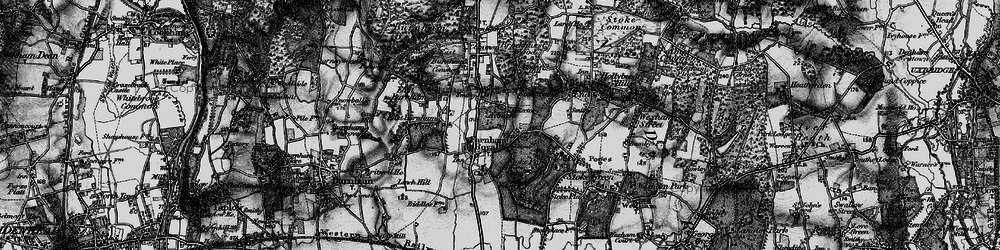 Old map of Farnham Royal in 1896