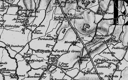 Old map of Farthing Green in 1895