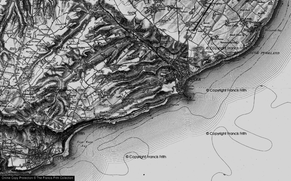 Old Map of Farthingloe, 1895 in 1895