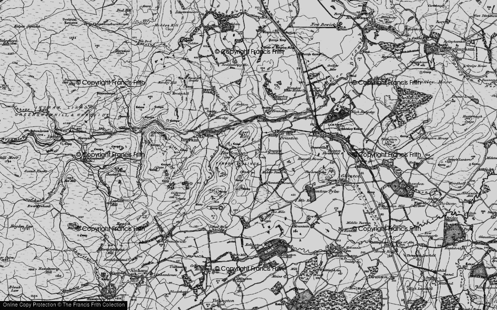 Old Map of Historic Map covering Branton Middlesteads in 1897
