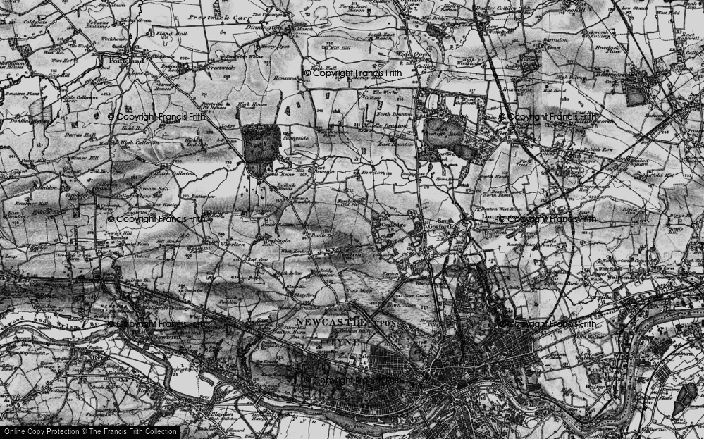 Old Map of Fawdon, 1897 in 1897