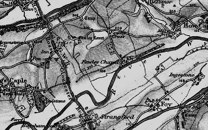Old map of Fawley Cross in 1896