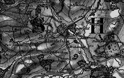 Old map of Brechfa in 1896