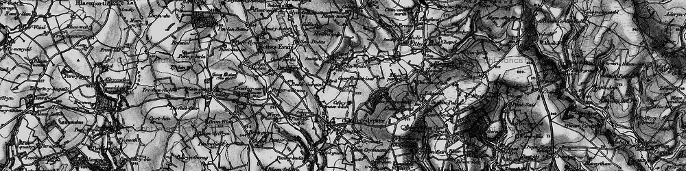 Old map of Afon Ceri in 1898
