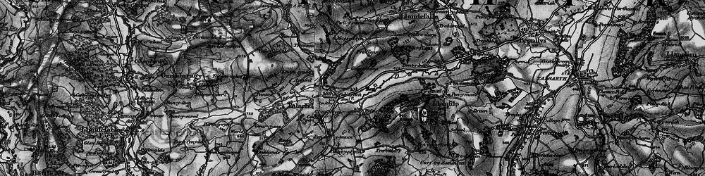 Old map of Felinfach in 1896