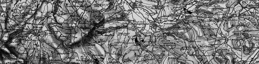 Old map of Felinfach in 1898