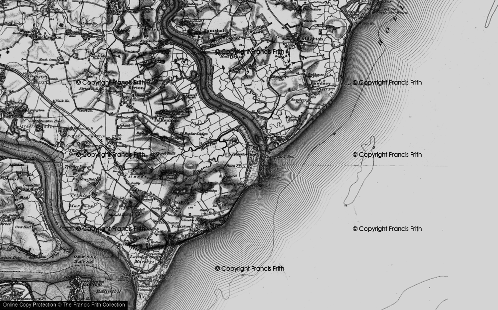 Old Map of Felixstowe Ferry, 1895 in 1895