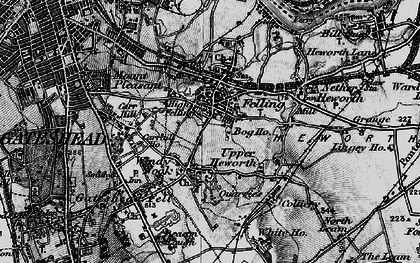 Old map of Felling in 1898