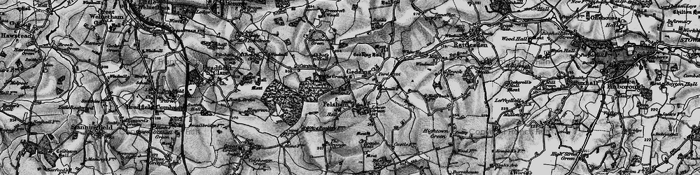 Old map of Bradfield Woods (Nature Reserve) in 1898