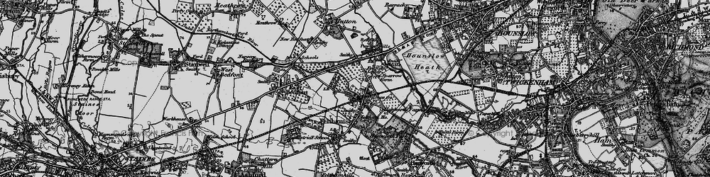 Old map of Feltham in 1896