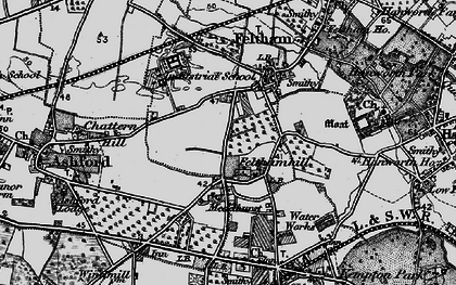 Old map of Felthamhill in 1896
