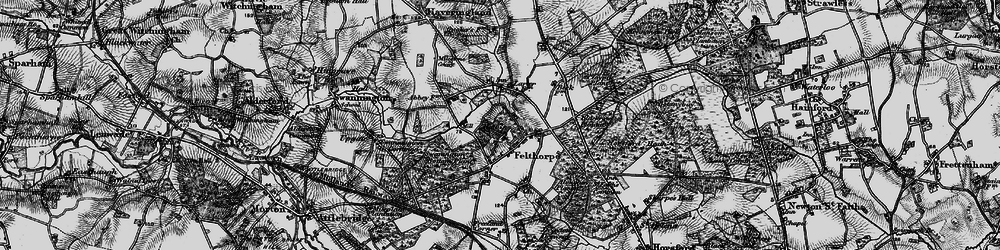 Old map of Burnt Allotment in 1898
