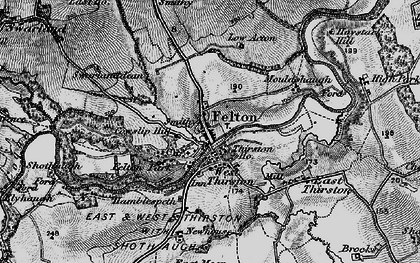 Old map of Felton in 1897