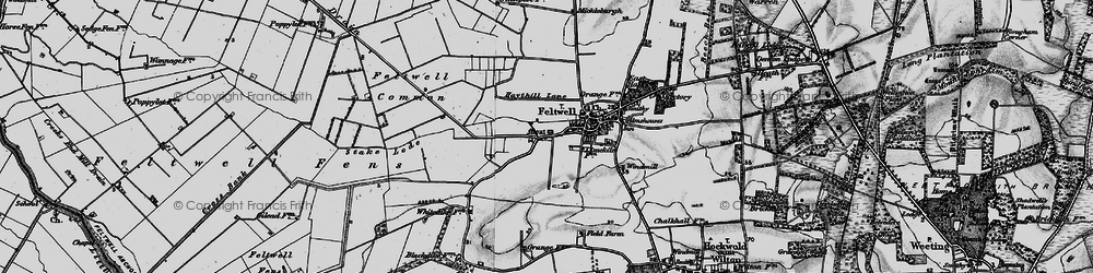 Old map of Feltwell in 1898