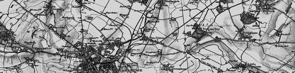 Old map of Fen Ditton in 1898