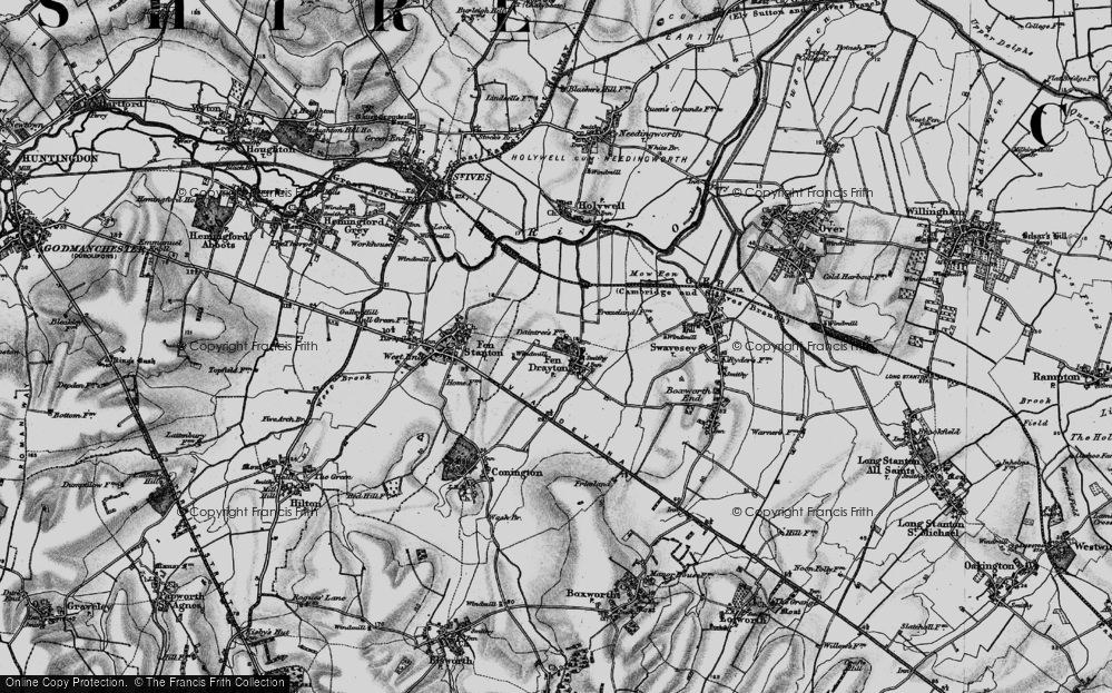 Old Map of Fen Drayton, 1898 in 1898