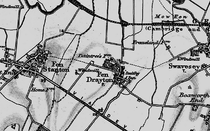 Old map of Fen Drayton in 1898