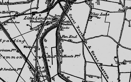 Old map of Fen End in 1898