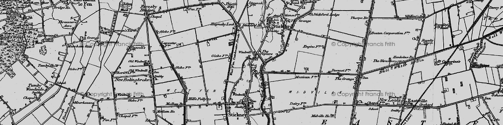 Old map of Fen Side in 1899