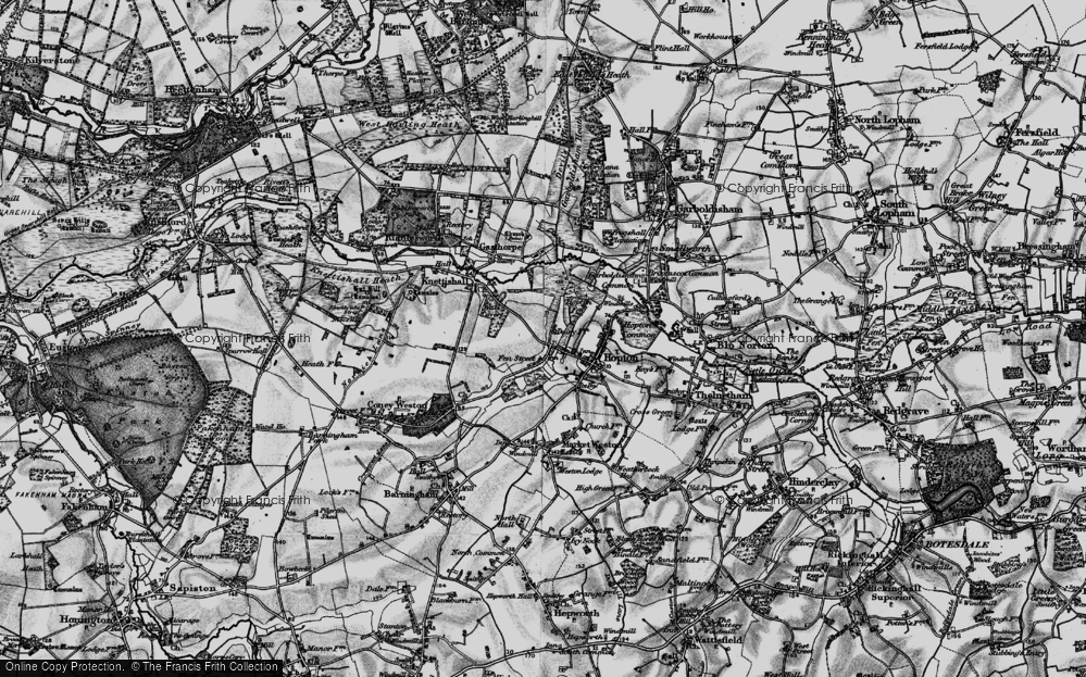 Old Map of Fen Street, 1898 in 1898