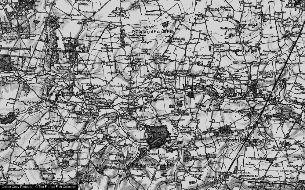 Old Map of Historic Map covering River Waveney in 1898