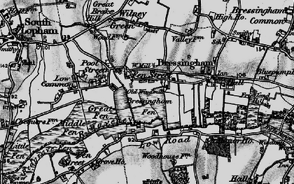 Old map of Bressingham Fen in 1898
