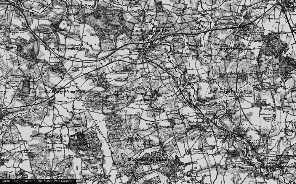 Old Map of Historic Map covering Bolwick Hall in 1898