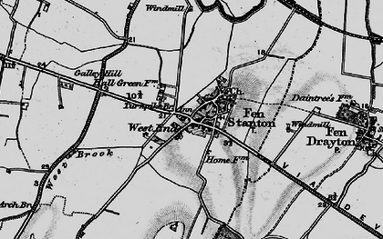 Old map of Fenstanton in 1898
