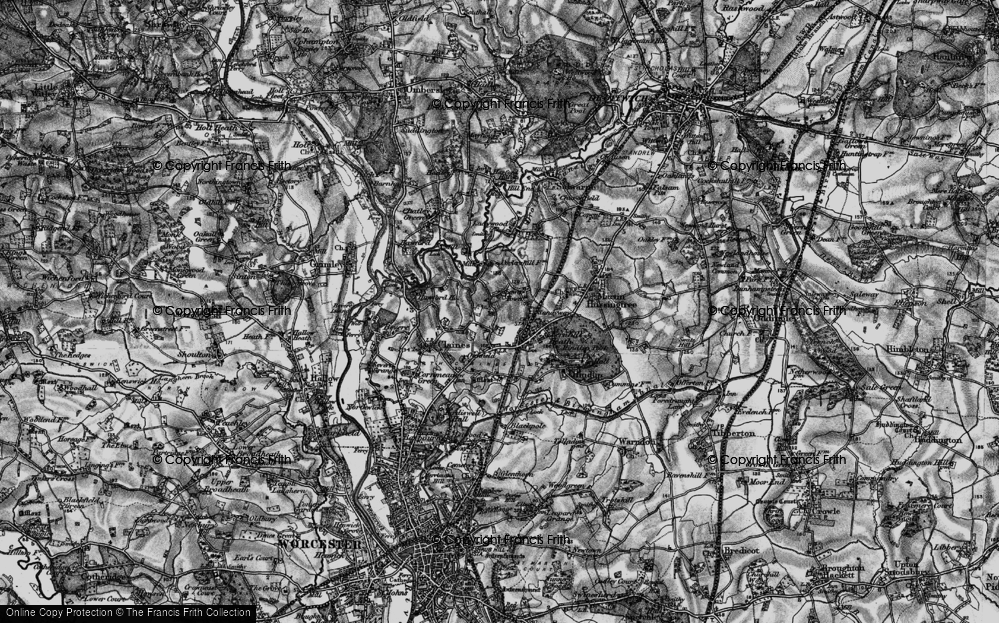 Old Map of Fernhill Heath, 1898 in 1898
