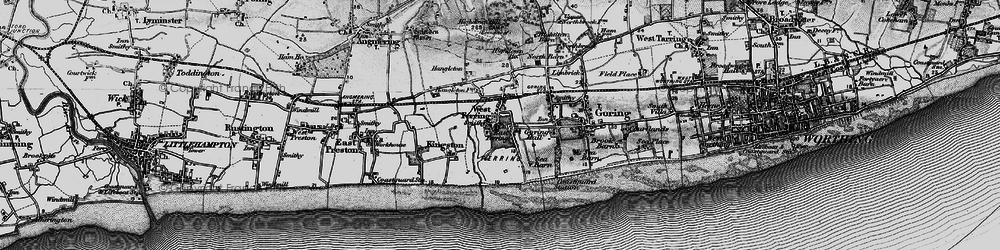 Old map of Ferring in 1895