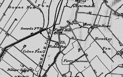 Old map of Acre Fen in 1898
