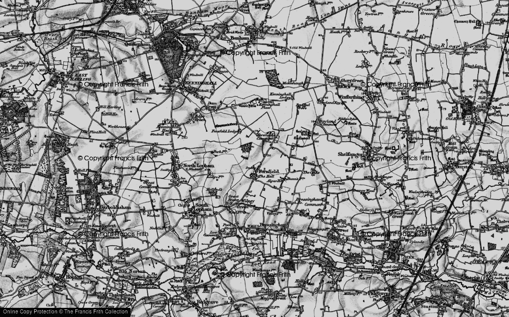 Old Map of Fersfield, 1898 in 1898