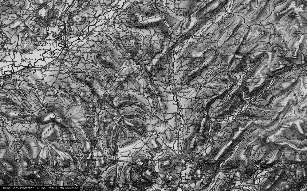 Old Map of Historic Map covering Blaenaufforest in 1898