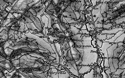 Old map of Ffaldybrenin in 1898
