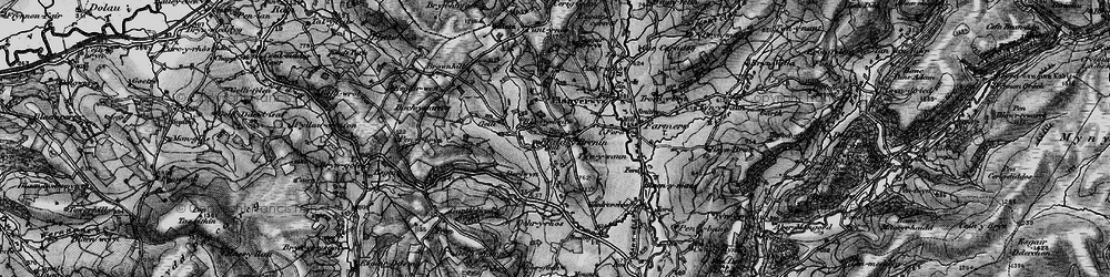 Old map of Ffaldybrenin in 1898