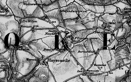 Old map of Ffynnon Gron in 1898