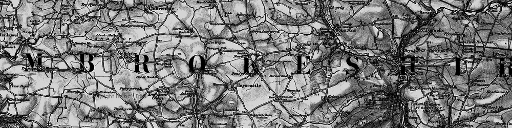 Old map of Ffynnon Gron in 1898
