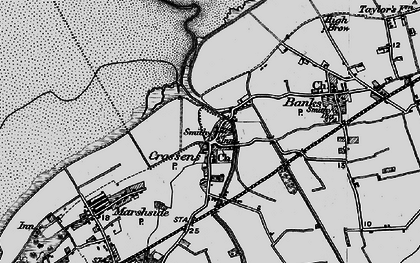 Old map of Fiddler's Ferry in 1896