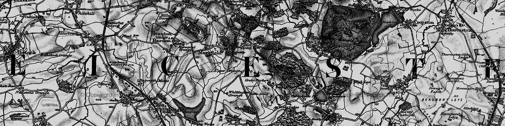 Old map of Bradgate Ho in 1895
