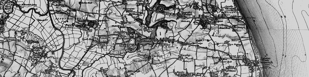 Old map of Filby in 1898