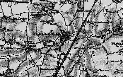 Old map of Finningham in 1898