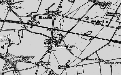 Old map of Finningley in 1895