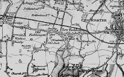 Old map of Fishbourne in 1895