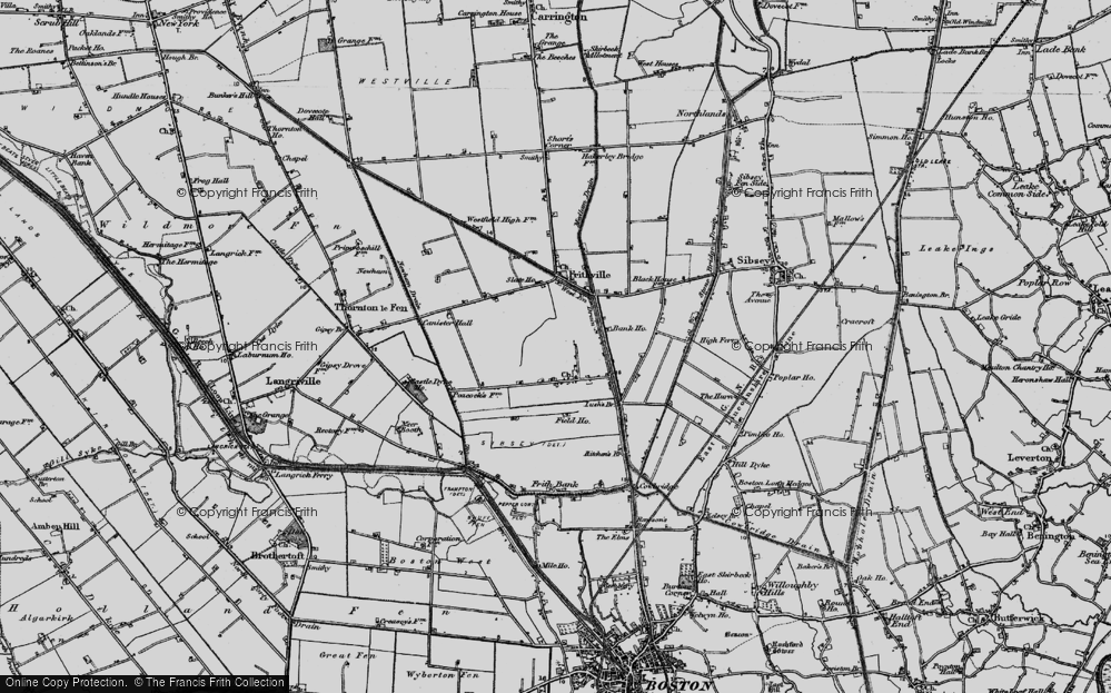 Old Map of Fishtoft Drove, 1898 in 1898