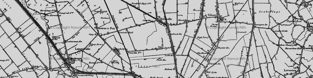 Old map of Fishtoft Drove in 1898